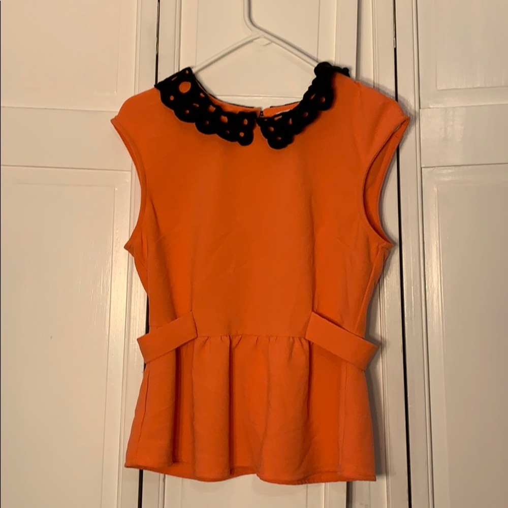 Orange and black blouse